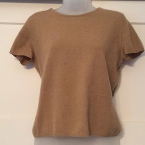 Cashmere Short Sleeve Sweater- Camel